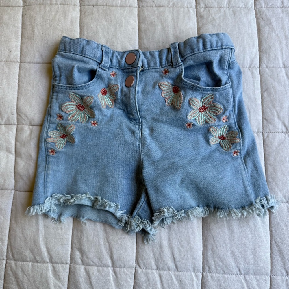 DPAM Kids Embroidered Denim Shorts - sz6